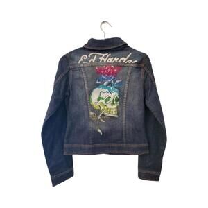 Ed Hardy Women's Blue and Navy Jacket
